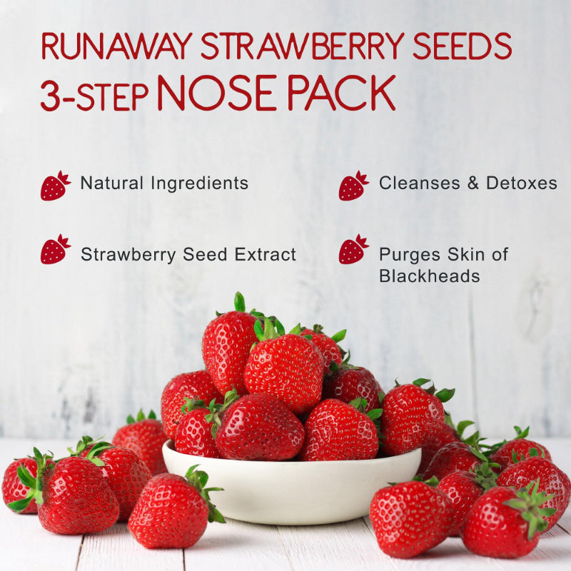  Runaway Strawberry 3-step Nose pack - Korean-Skincare